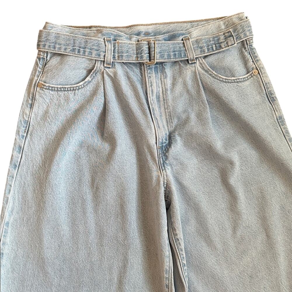 Levis Baggy Jeans Living Legend Light Wash Belted High Rise Wide Leg 30 - Picture 6 of 15